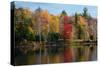 Reflection of trees on water, Adirondack Mountains State Park, New York State, USA-null-Stretched Canvas