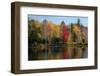 Reflection of trees on water, Adirondack Mountains State Park, New York State, USA-null-Framed Photographic Print