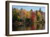 Reflection of trees on water, Adirondack Mountains State Park, New York State, USA-null-Framed Photographic Print