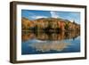 Reflection of trees on water, Adirondack Mountains State Park, New York State, USA-null-Framed Photographic Print