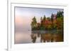 Reflection of trees on water, Seventh Lake, Adirondack Mountains State Park, New York State, USA-null-Framed Photographic Print