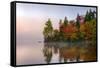 Reflection of trees on water, Seventh Lake, Adirondack Mountains State Park, New York State, USA-null-Framed Stretched Canvas