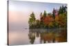 Reflection of trees on water, Seventh Lake, Adirondack Mountains State Park, New York State, USA-null-Stretched Canvas