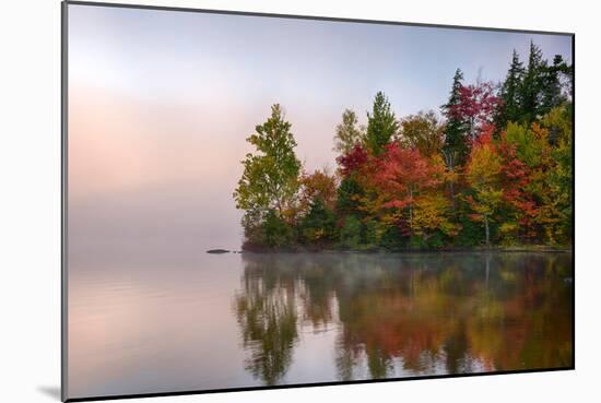 Reflection of trees on water, Seventh Lake, Adirondack Mountains State Park, New York State, USA-null-Mounted Photographic Print