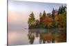 Reflection of trees on water, Seventh Lake, Adirondack Mountains State Park, New York State, USA-null-Stretched Canvas