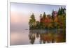 Reflection of trees on water, Seventh Lake, Adirondack Mountains State Park, New York State, USA-null-Framed Photographic Print