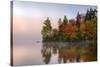 Reflection of trees on water, Seventh Lake, Adirondack Mountains State Park, New York State, USA-null-Stretched Canvas