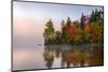 Reflection of trees on water, Seventh Lake, Adirondack Mountains State Park, New York State, USA-null-Mounted Photographic Print