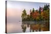 Reflection of trees on water, Seventh Lake, Adirondack Mountains State Park, New York State, USA-null-Stretched Canvas