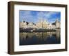 Reflection of Waterfront Town Houses, Ghent, Flanders, Belgium, Europe-Christian Kober-Framed Photographic Print