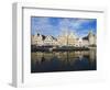 Reflection of Waterfront Town Houses, Ghent, Flanders, Belgium, Europe-Christian Kober-Framed Photographic Print