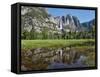 Reflection of Yosemite Falls in Merced River, Yosemite National Park, California, USA-null-Framed Stretched Canvas