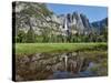 Reflection of Yosemite Falls in Merced River, Yosemite National Park, California, USA-null-Stretched Canvas