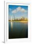 Reflection on Gateway Arch ("Gateway to the West") and skyline of St. Louis, Missouri at sunrise...-null-Framed Photographic Print