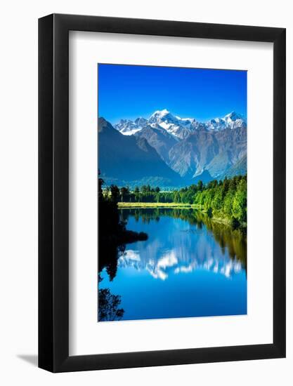 Reflection on Lake Matheson-mantaphoto-Framed Photographic Print