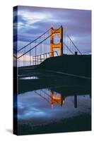 Reflection Puddles, Early Morning Golden Gate Bridge, San Francisco-Vincent James-Stretched Canvas