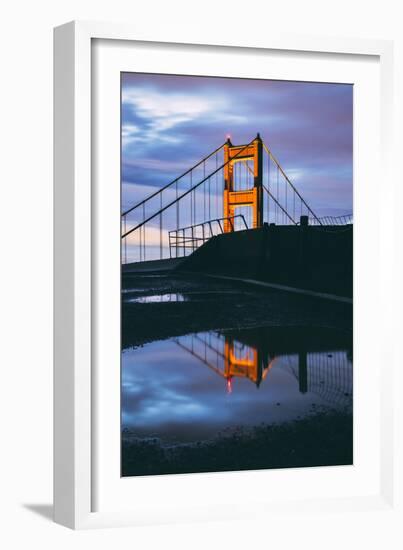 Reflection Puddles, Early Morning Golden Gate Bridge, San Francisco-Vincent James-Framed Photographic Print