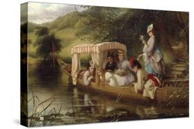 Reflections, 1873 (Ladies in a boat)-Thomas Brooks-Stretched Canvas
