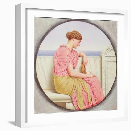 Reflections, 1918 (W/C on Paper)-John William Godward-Framed Giclee Print