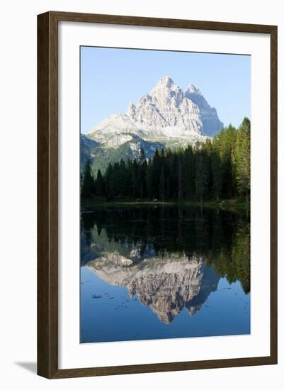 Reflections at Sunset on Antorno Lake-Carlo Morucchio-Framed Photographic Print