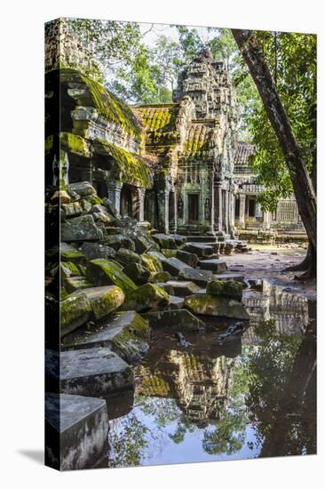 Reflections at Ta Prohm Temple (Rajavihara)-Michael Nolan-Stretched Canvas