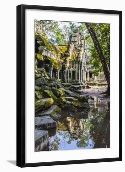 Reflections at Ta Prohm Temple (Rajavihara)-Michael Nolan-Framed Photographic Print