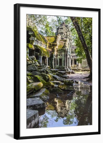 Reflections at Ta Prohm Temple (Rajavihara)-Michael Nolan-Framed Photographic Print