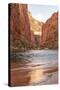 Reflections from Morning Sun. Colorado River. Grand Canyon. Arizona-Tom Norring-Stretched Canvas