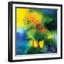 Reflections II-Blue Fish-Framed Art Print