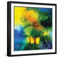 Reflections II-Blue Fish-Framed Premium Giclee Print