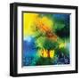 Reflections II-Blue Fish-Framed Art Print