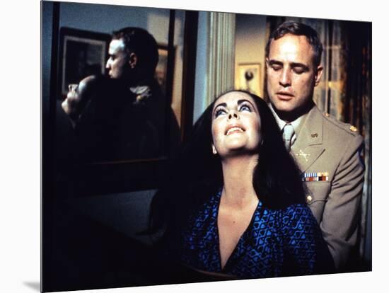 REFLECTIONS IN A GOLDEN EYE, 1967 directed by JOHN HUSTON Elizabeth Taylor / Marlon Brando (photo)-null-Mounted Photo