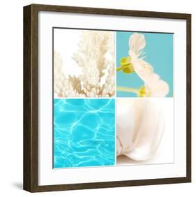 Reflections In Blue-null-Framed Art Print