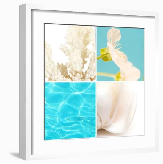 Reflections In Blue-null-Framed Art Print
