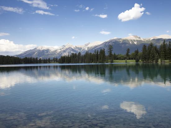 Reflections In Lake Beauvert Jasper National Park Unesco World