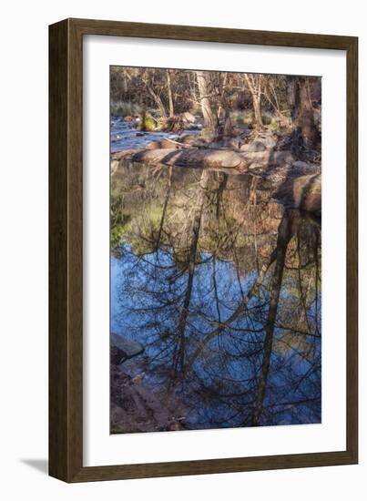 Reflections in Oak Creek at Low Water-Michael Qualls-Framed Photographic Print