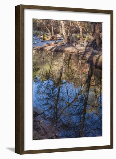 Reflections in Oak Creek at Low Water-Michael Qualls-Framed Photographic Print