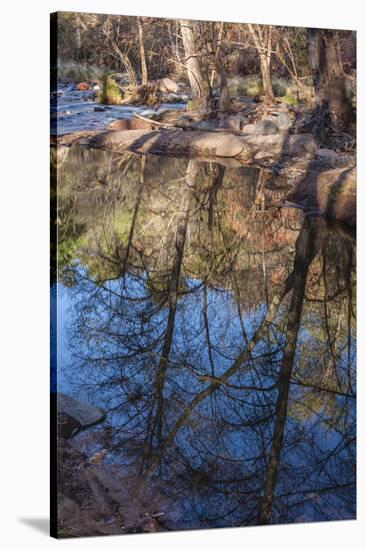 Reflections in Oak Creek at Low Water-Michael Qualls-Stretched Canvas