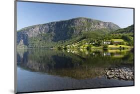 Reflections in still water at Lake Granvinvatnet, Hordaland, Vestlandet-Ellen Rooney-Mounted Photographic Print