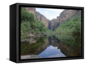 Reflections in Still Water, Jim Jim Falls and Creek, Kakadu National Park, Northern Territory-Lousie Murray-Framed Stretched Canvas