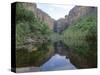 Reflections in Still Water, Jim Jim Falls and Creek, Kakadu National Park, Northern Territory-Lousie Murray-Stretched Canvas