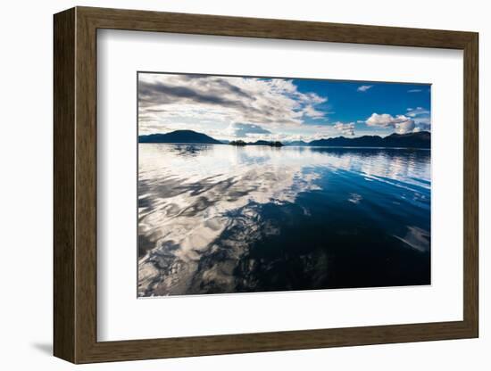 Reflections in the calm waters of the Inside Passage, Southeast Alaska, USA-Mark A Johnson-Framed Photographic Print