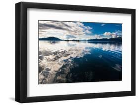 Reflections in the calm waters of the Inside Passage, Southeast Alaska, USA-Mark A Johnson-Framed Photographic Print