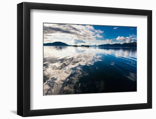 Reflections in the calm waters of the Inside Passage, Southeast Alaska, USA-Mark A Johnson-Framed Photographic Print