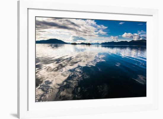 Reflections in the calm waters of the Inside Passage, Southeast Alaska, USA-Mark A Johnson-Framed Photographic Print