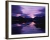 Reflections in the Lake of Sunset over Dark Hills of Rannoch Moor, Highlands, Scotland-null-Framed Photographic Print