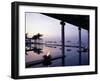 Reflections in the Still Water of the Infinity Pool at Sunset, at the Chedi Hotel-John Warburton-lee-Framed Photographic Print