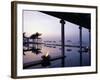 Reflections in the Still Water of the Infinity Pool at Sunset, at the Chedi Hotel-John Warburton-lee-Framed Photographic Print