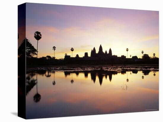 Reflections in Water in the Early Morning of the Temple of Angkor Wat at Siem Reap, Cambodia, Asia-Gavin Hellier-Stretched Canvas