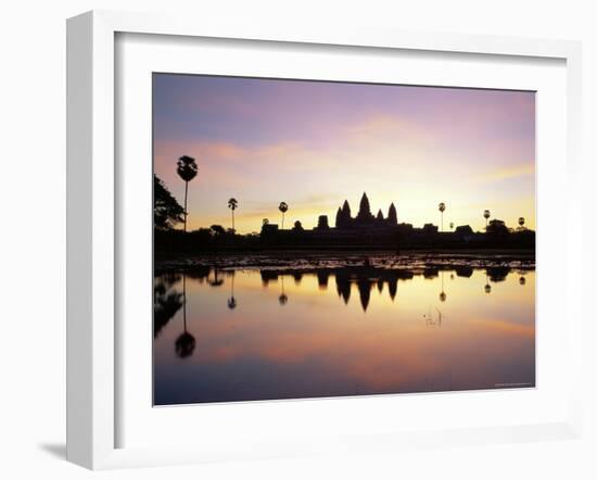 Reflections in Water in the Early Morning of the Temple of Angkor Wat at Siem Reap, Cambodia, Asia-Gavin Hellier-Framed Photographic Print